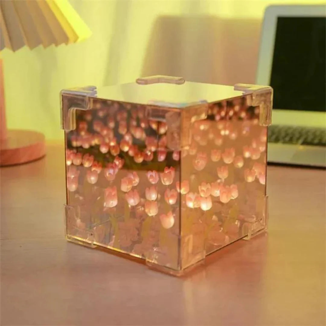 CUBO LAMPARA MAGICA DE TULIPANES