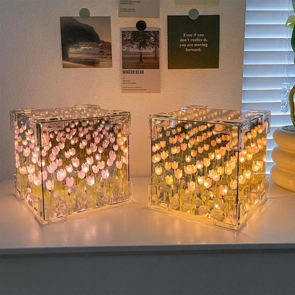 CUBO LAMPARA MAGICA DE TULIPANES