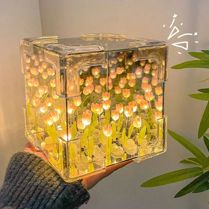 CUBO LAMPARA MAGICA DE TULIPANES